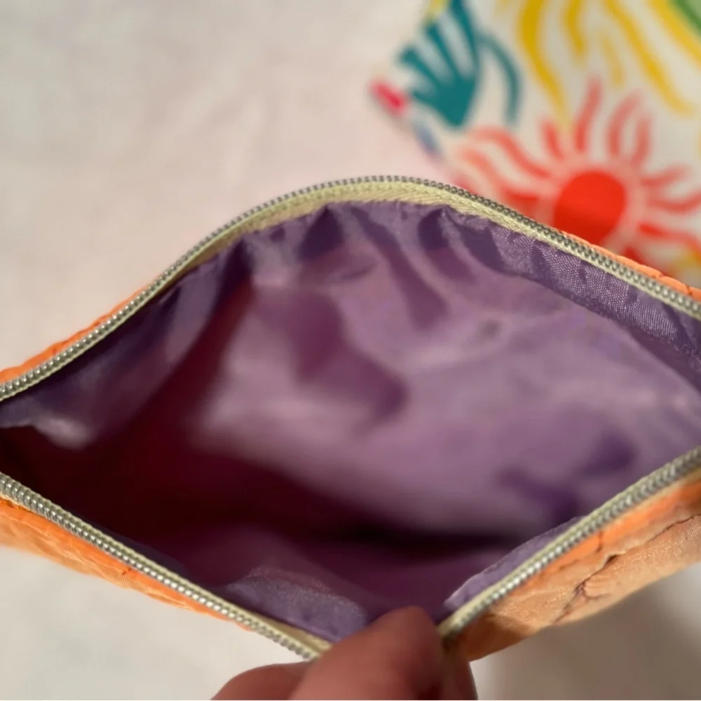 Set of 2 Cosmetic Makeup Bags Summer Colors NWOT